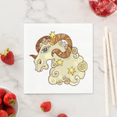 Serviette En Papier Aries Zodiac Ram Coloré Astrologique (En situation)
