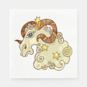 Serviette En Papier Aries Zodiac Ram Coloré Astrologique (Devant)