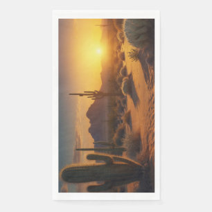 Serviette En Papier Arizona Cactus Sunset Desert