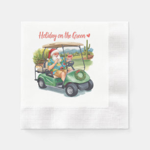 Serviette En Papier Arizona Golf Noël Santa Golfeur Golfant