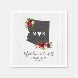 Serviette En Papier Arizona State Destination Russe Mariage Monogramme