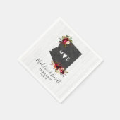 Serviette En Papier Arizona State Destination Russe Mariage Monogramme (Coin)