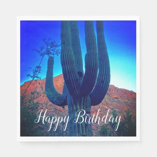 Serviette En Papier Arizona Sud-ouest Joyeux anniversaire (Devant)