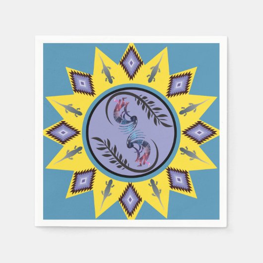 Serviette En Papier Arizona Sud-Ouest Sun Kokopelli (Devant)