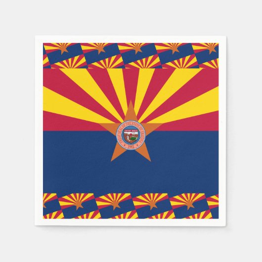 Serviette En Papier Arizonan Flag & Seal, Flag of Arizona (Devant)