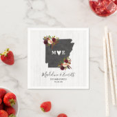 Serviette En Papier Arkansas State Destination Russe Mariage Monogramm (En situation)