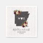 Serviette En Papier Arkansas State Destination Russe Mariage Monogramm (Devant)