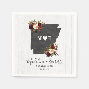 Serviette En Papier Arkansas State Destination Russe Mariage Monogramm