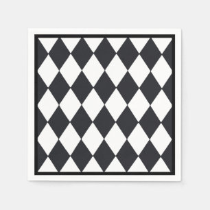 Serviette En Papier Arlequin noir