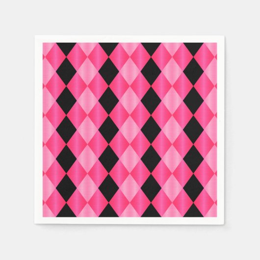 Serviette En Papier Arlequin plié, NAPKINS DU PARTI Pink-Black-PAPER (Devant)