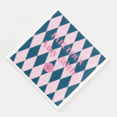 Serviette En Papier Arlequin rétro Azure et Ballerina Rose (Coin)