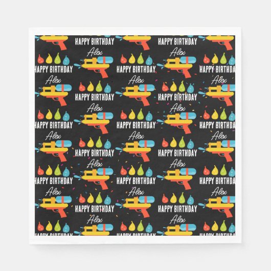 Serviette En Papier Arme à eau et ballons fête d'été (Devant)