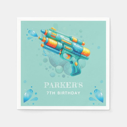 Serviette En Papier Arme à eau Summer Boy Anniversaire Personnalisé (Devant)