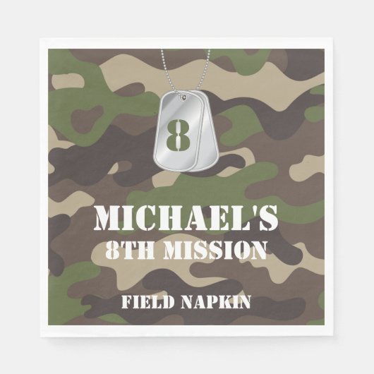 Serviette En Papier Armée Camo fête d'anniversaire Napkins (Devant)
