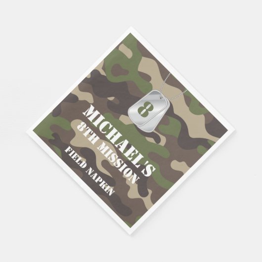 Serviette En Papier Armée Camo fête d'anniversaire Napkins (Coin)