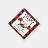 Serviette En Papier Armes à feu ou Rose Baby shower de révélation Red  (Coin)