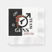 Serviette En Papier Armes à feu ou Roses Baby shower de révélation de  (Devant)