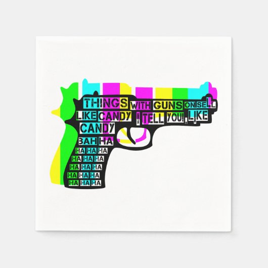 Serviette En Papier Armes et bonbons (Devant)