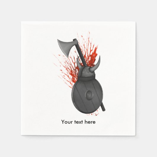 Serviette En Papier Armes viking et éclaboussure de sang (Devant)