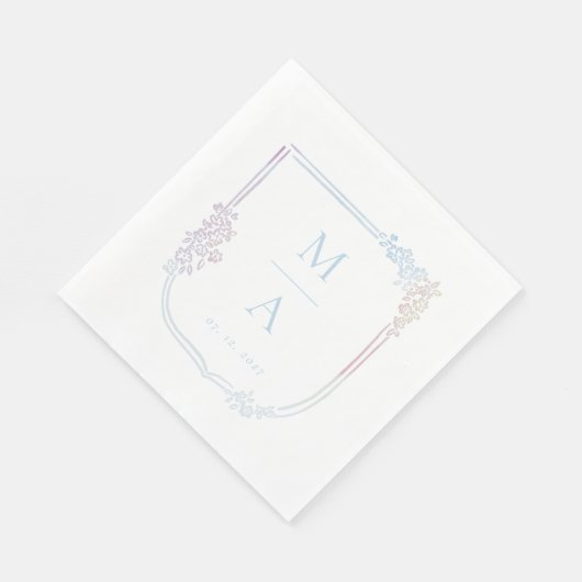 Serviette En Papier Armoiries de Boho - initiales pastel (Coin)