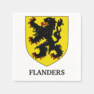 Serviette En Papier Armoiries de Flandre Lion Héraldique