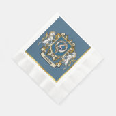 Serviette En Papier Armstrong Clan Badge Bleu Personnalisé (Coin)