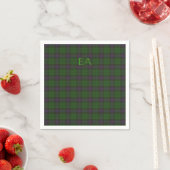 Serviette En Papier Armstrong Official Clan Tartan avec vos initiales (En situation)