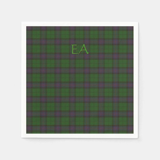 Serviette En Papier Armstrong Official Clan Tartan avec vos initiales (Devant)