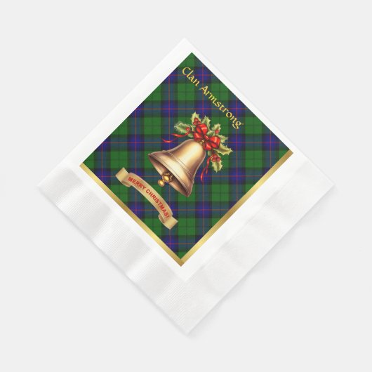Serviette En Papier Armstrong personnalisé Tartan Noël (Coin)