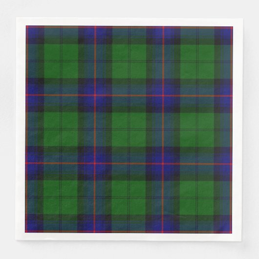 Serviette En Papier Armstrong tartan bleu et vert plaid (Devant)