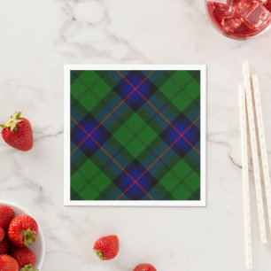 Serviette En Papier Armstrong tartan bleu et vert plaid