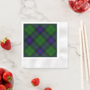 Serviette En Papier Armstrong tartan bleu et vert plaid