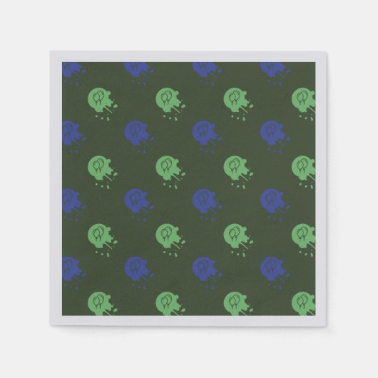 Serviette En Papier Army Green & Blue Painball Party (Devant)