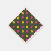 Serviette En Papier Army Green - Painball rose et jaune (Coin)