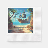 Serviette En Papier Arr-some Pirate Island Bateau Anniversaire Papier  (Devant)