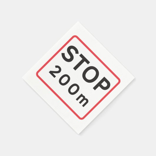Serviette En Papier Arrêt 200m Signal routier Sécurité de la signalisa (Coin)