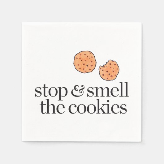 Serviette En Papier Arrêter et sentir les cookies (Devant)