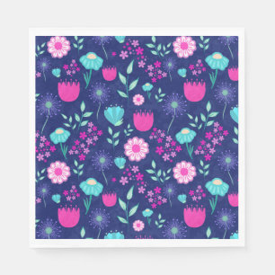Serviette En Papier Arrière - plan à motif floral mignon