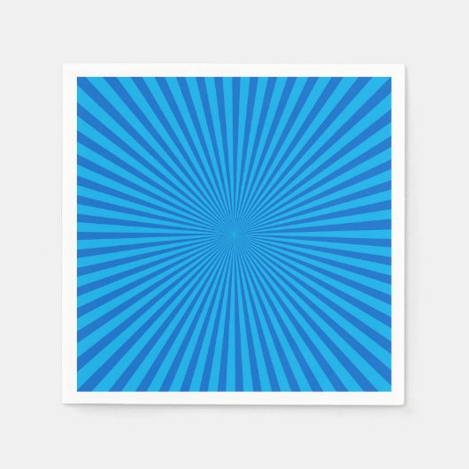 Serviette En Papier Arrière - plan Blue Retro Sunburst (Devant)