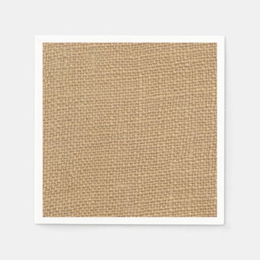 Serviette En Papier Arrière - plan Burlap rustique imprimé (Devant)