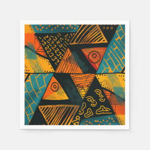 Serviette En Papier Arrière - plan coloré à motifs africains