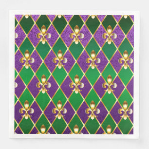 Serviette En Papier Arrière - plan de bijoux Mardi Gras