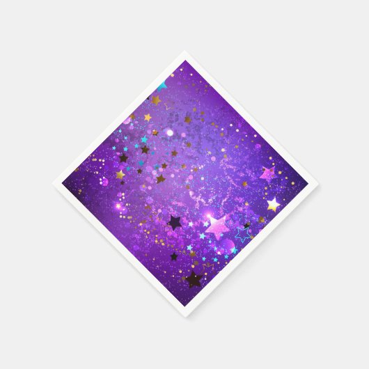Serviette En Papier Arrière - plan de feuille violet avec étoiles (Coin)