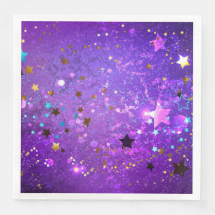 Serviette En Papier Arrière - plan de feuille violet avec étoiles