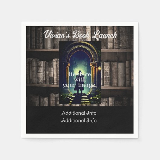 Serviette En Papier Arrière - plan de livres rustiques foncés (Devant)