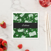 Serviette En Papier Arrière - plan de livres verts (En situation)