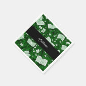 Serviette En Papier Arrière - plan de livres verts (Coin)