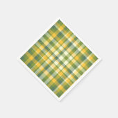 Serviette En Papier Arrière - plan de Motif Plaid jaune et vert (Coin)