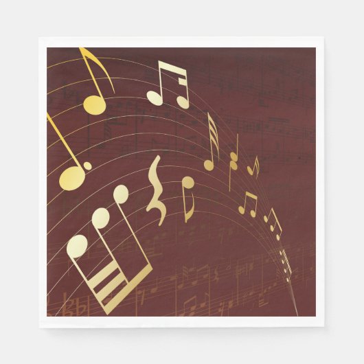 Serviette En Papier Arrière - plan de notes musicales (Devant)