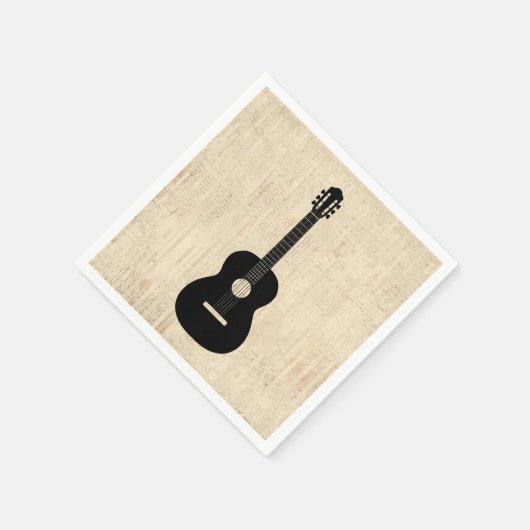 Serviette En Papier Arrière - plan de script d'art guitare acoustique (Coin)